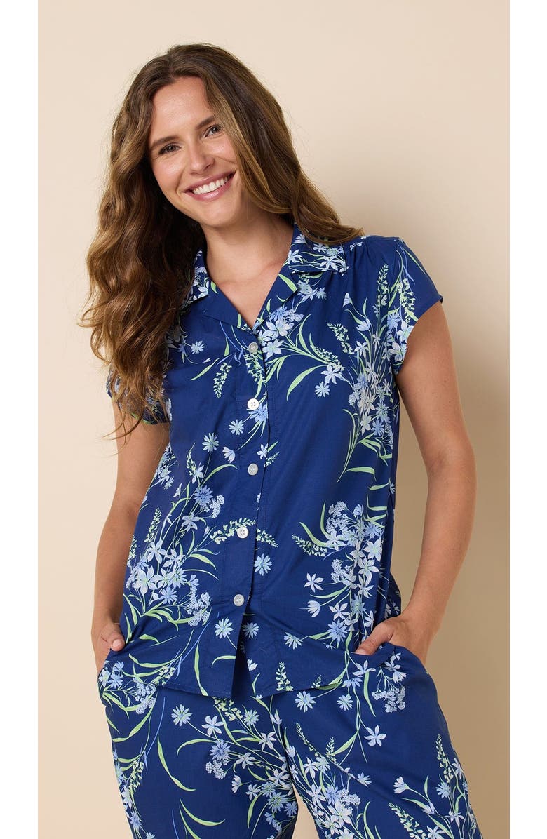 The Cat's Pajamas Luxe Pima Capri Floral Set, Alternate, color, Garden Posy