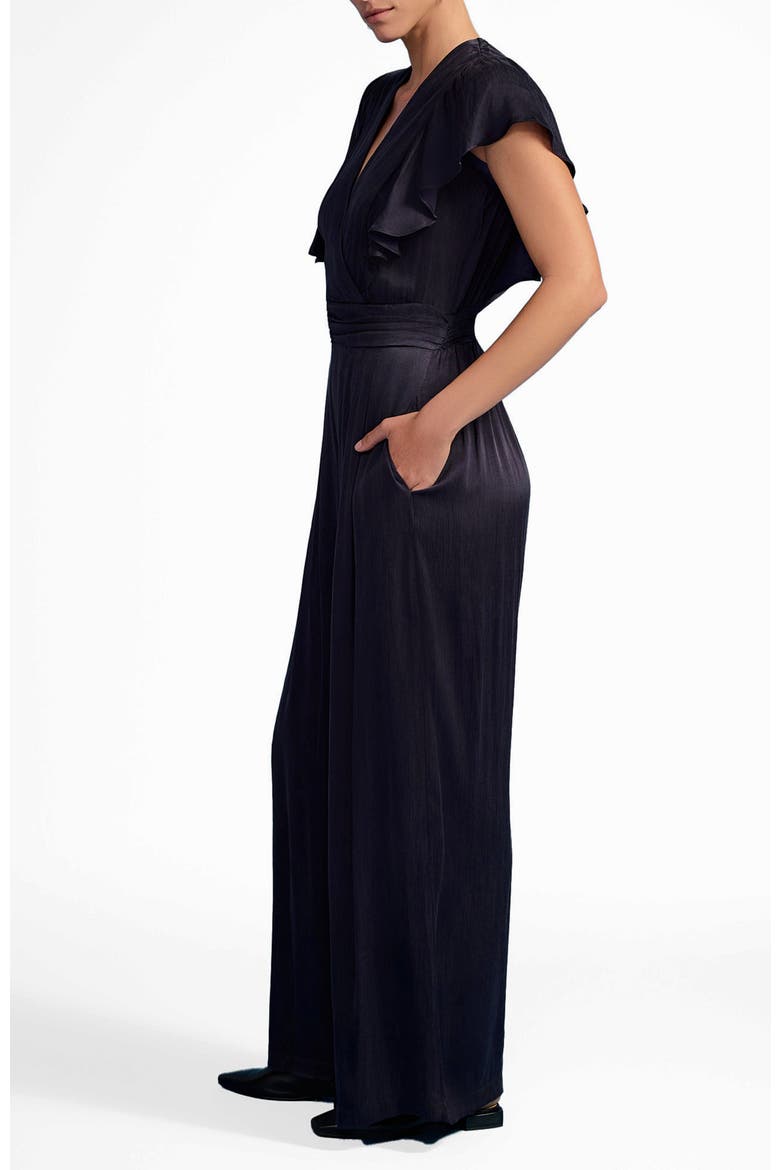 Naya Ruffle Sleeve Flowy Jumpsuit, Alternate, color, Dark Blue