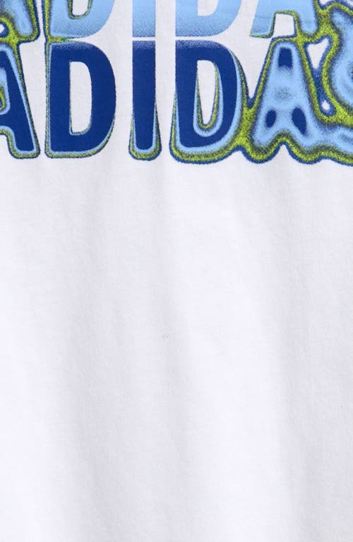 Adidas Originals Adidas Kids' Heat Map Lineage Cotton Graphic T-shirt In White W/blue