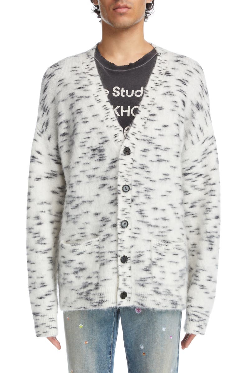 Acne Studios Mélange Wool & Mohair Blend Cardigan, Main, color,