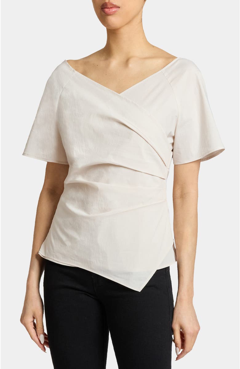 Santorelli MURPHY Short Sleeve Wrap Top, Main, color, Powder