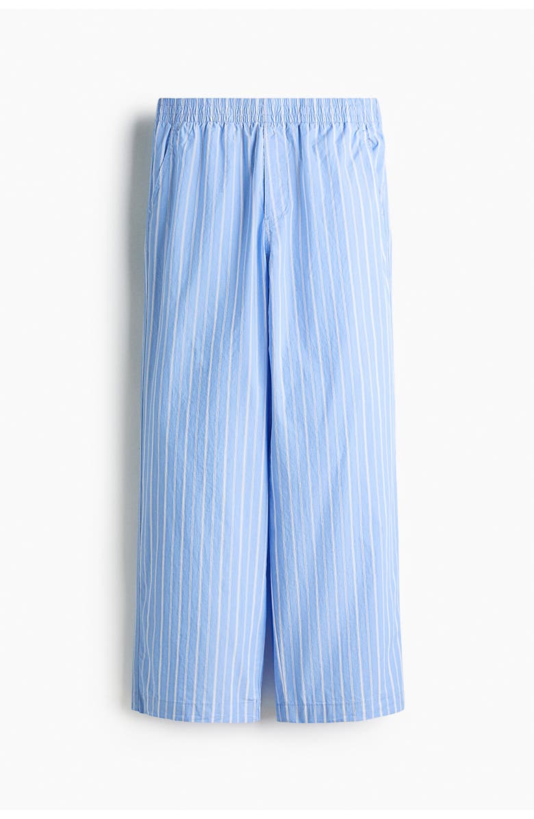 H&M Relaxed Fit Trousers, Main, color, Light Blue/Striped