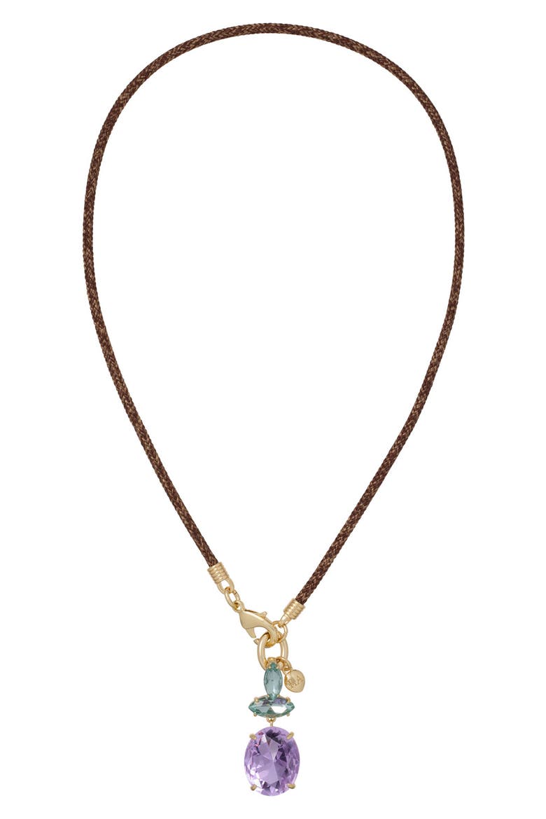 Crystal Granita Pendant Necklace, Main, color, WALNUT/ VIOLET/ LIGHT AZORE