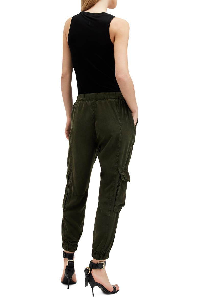 AllSaints Freda Tencel<sup>®</sup> Lyocell Cargo Joggers, Alternate, color, Khaki Green