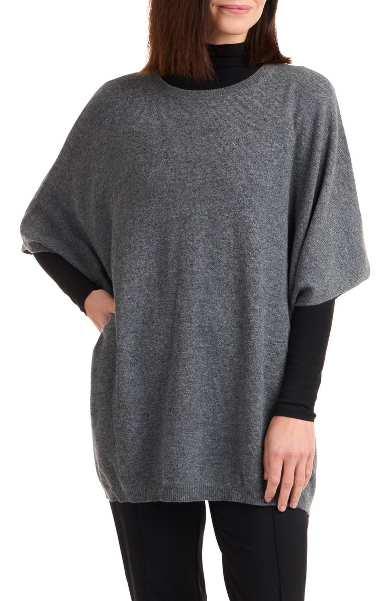 Amicale Cashmere Poncho, Main, color, Charcoal