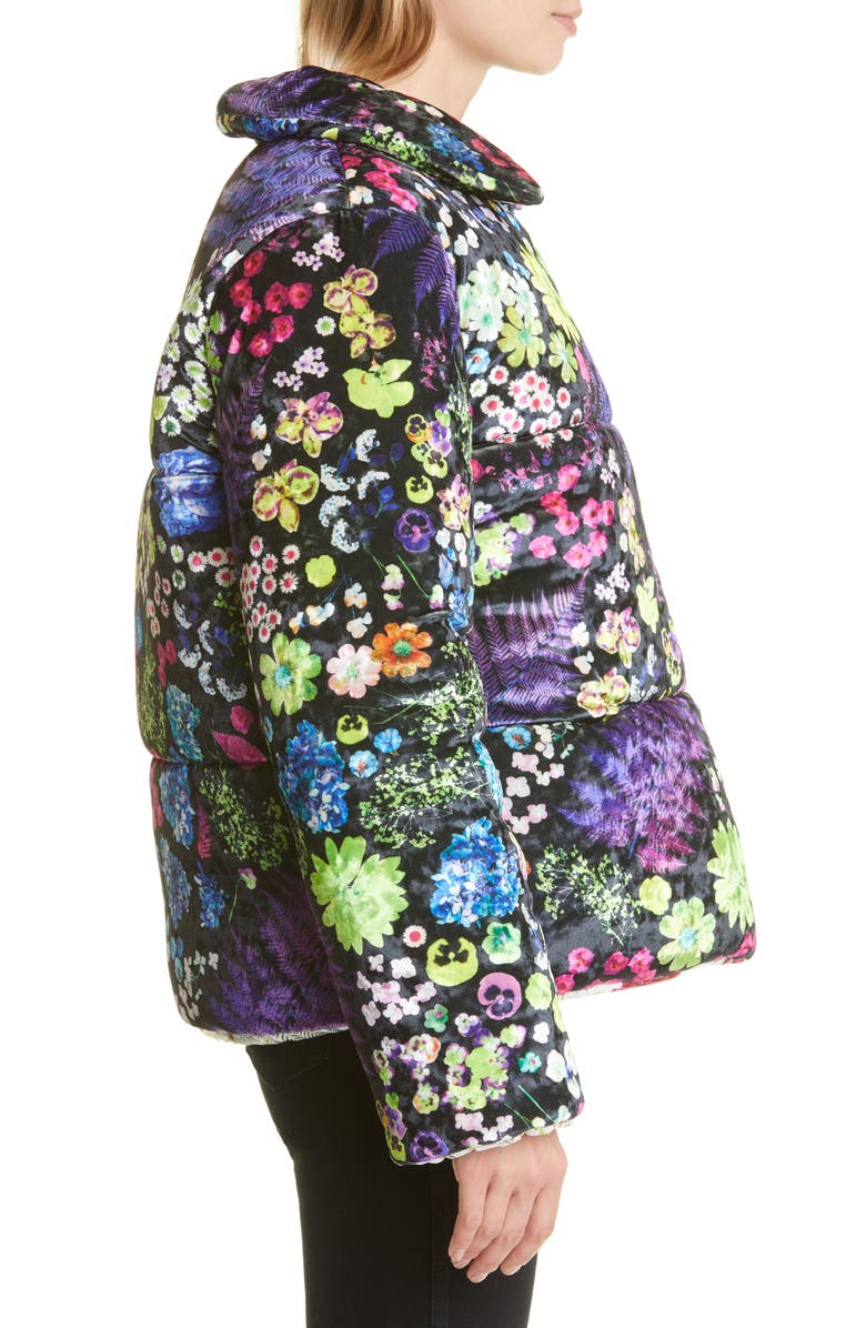 Dauphinette Acid Potpourri Crushed Velvet Quilted Puffer Coat, Alternate, color, 