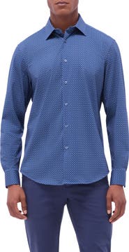 Bugatchi James OoohCotton® Diamond Check Button-Up Shirt