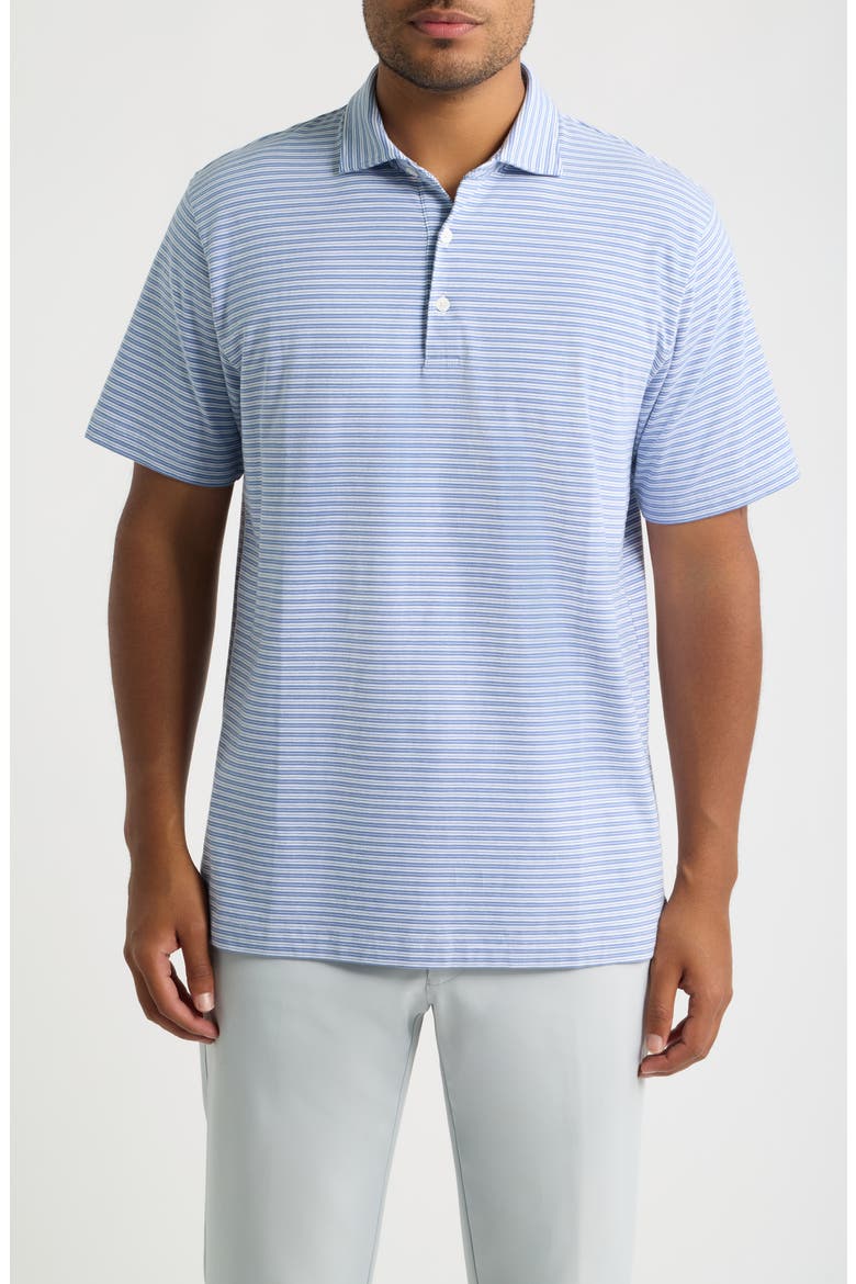 Turner Crown Flex Pima Cotton Blend Polo, Main, color, BLUE FREESIA