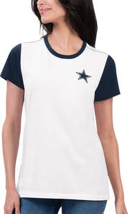 G-III 4HER BY CARL BANKS Women's G-III 4Her by Carl Banks White/Navy Dallas Cowboys Fashion Illustration T-Shirt