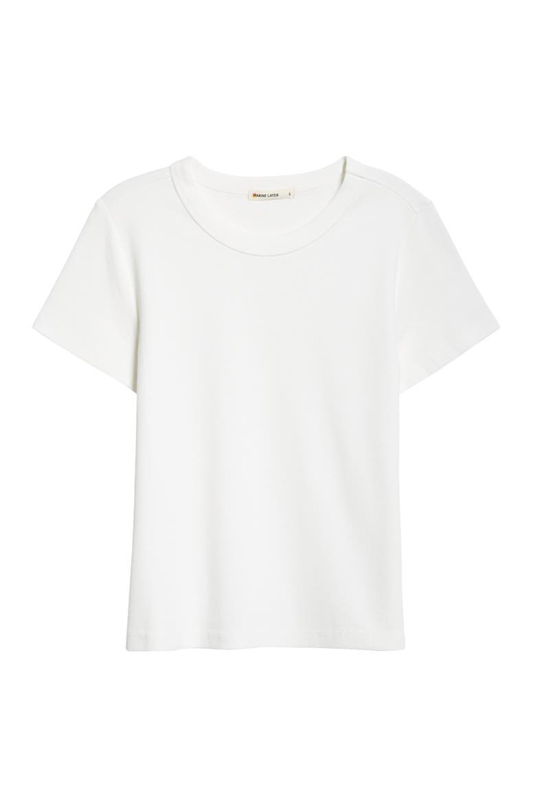 Lexi Sun-In Rib Crewneck T-Shirt, Alternate, color, ANTIQUE WHITE