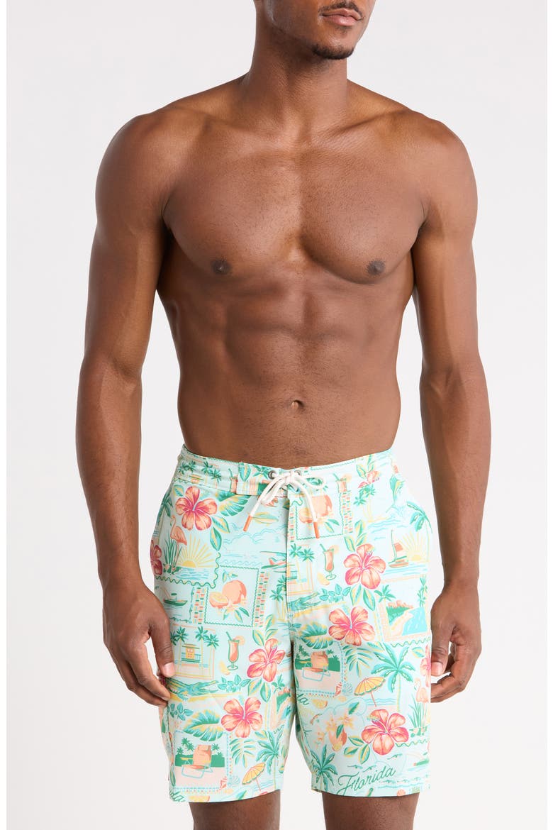 Baja Florida Fun 8 Swim Trunks, Main, color, 5230-GULF SHORE
