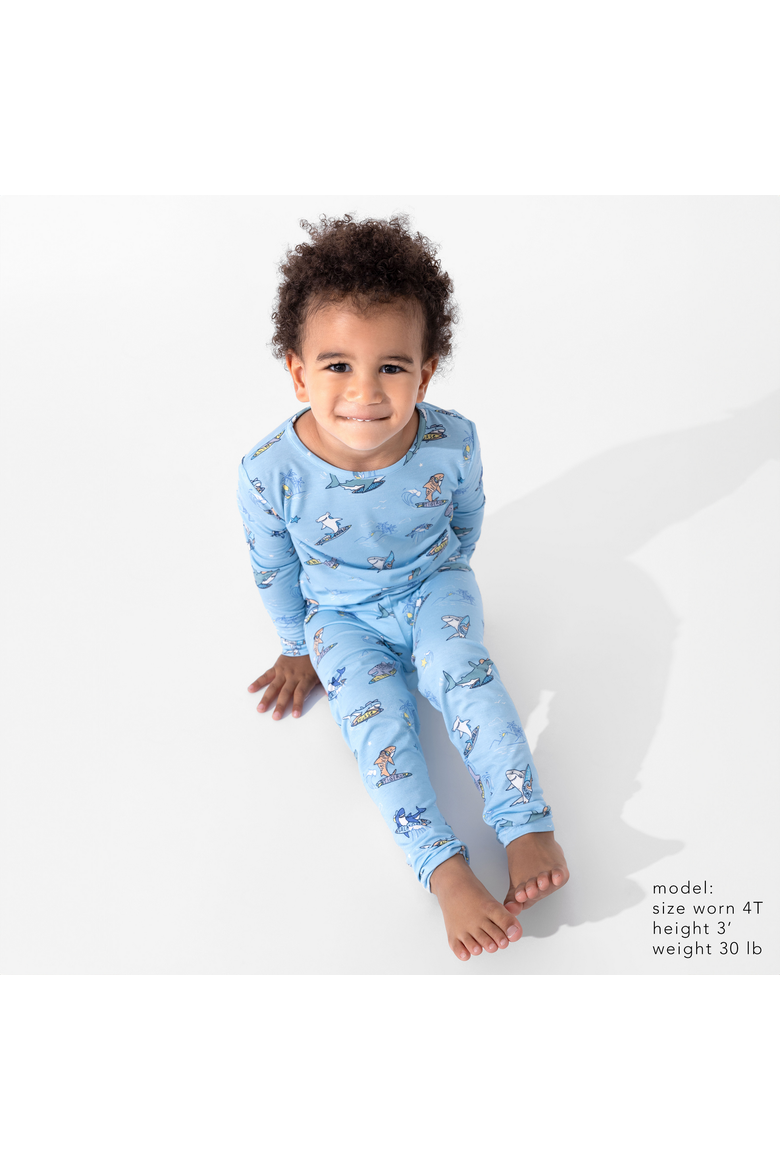 Kids' Shark School Set of 2 Piece Pajamas, Alternate, color, Shark School