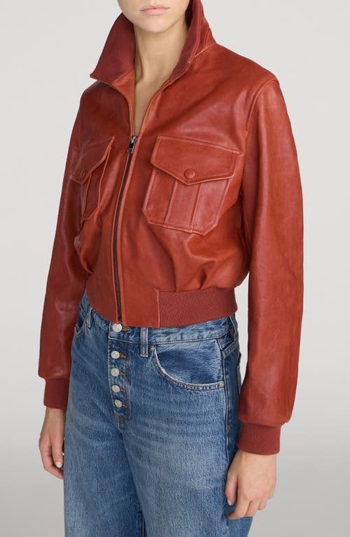 Frame Ace Leather Jacket In Paprika