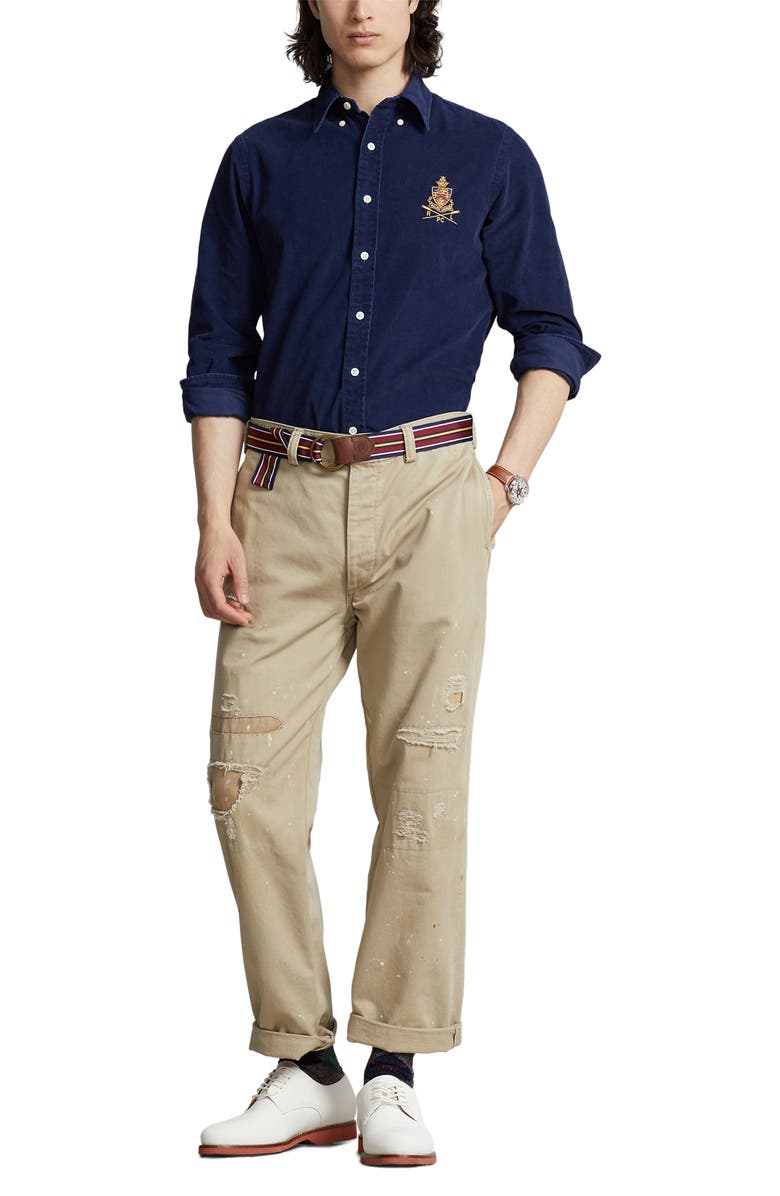 Polo Ralph Lauren Fine Wale Corduroy Button-Up Shirt, Alternate, color, 