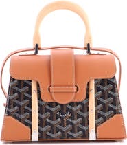 Pre-Owned Goyard Structured Saigon Top Handle Bag Coated Canvas with Leather Mini