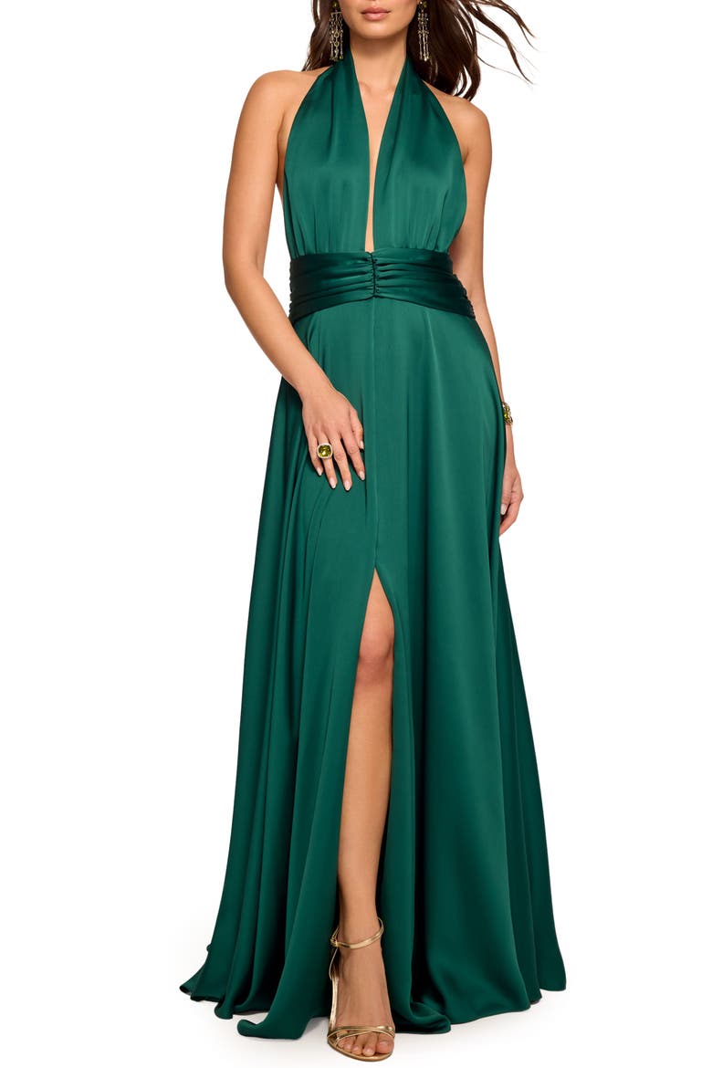 Jasmine Halter Gown, Main, color, DEEP EMERALD