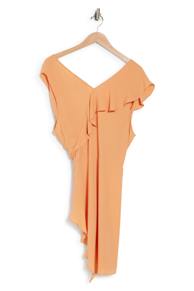 Ruffle Asymmetrical Tank Top, Alternate, color, GOLD EARTH