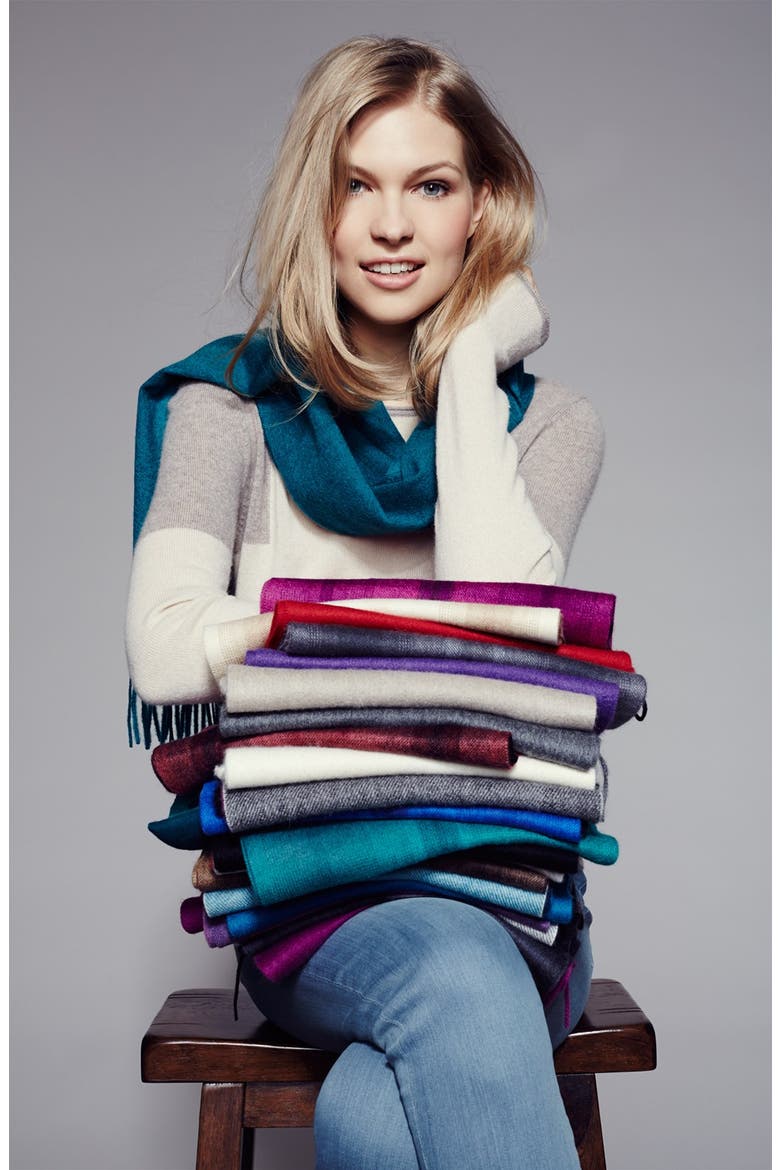 Solid Woven Cashmere Scarf, Alternate, color, CAMEL