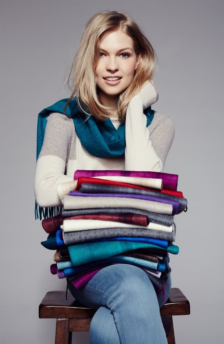 Nordstrom Solid Woven Cashmere Scarf, Alternate, color, 