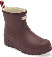Hunter Play Short Faux Shearling Lined Waterproof Rain Boot