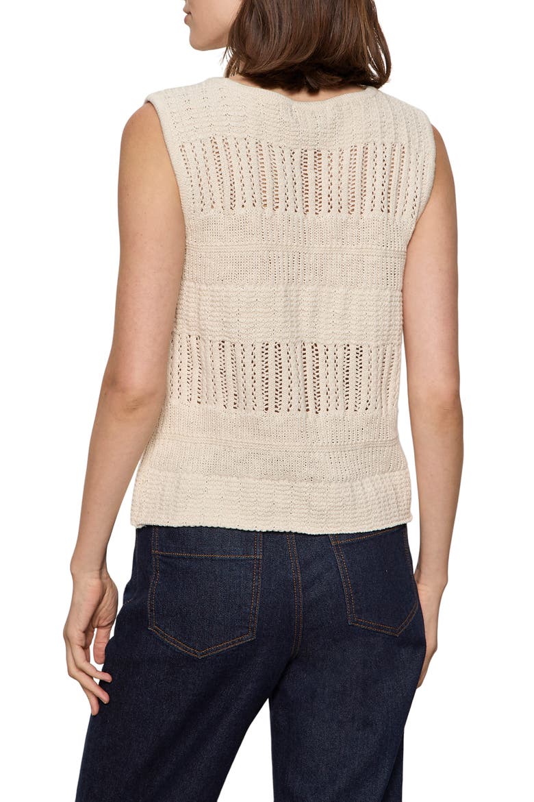 Still Cool Front Tie Sleeveless Sweater, Alternate, color, COLLAGEN WHITE