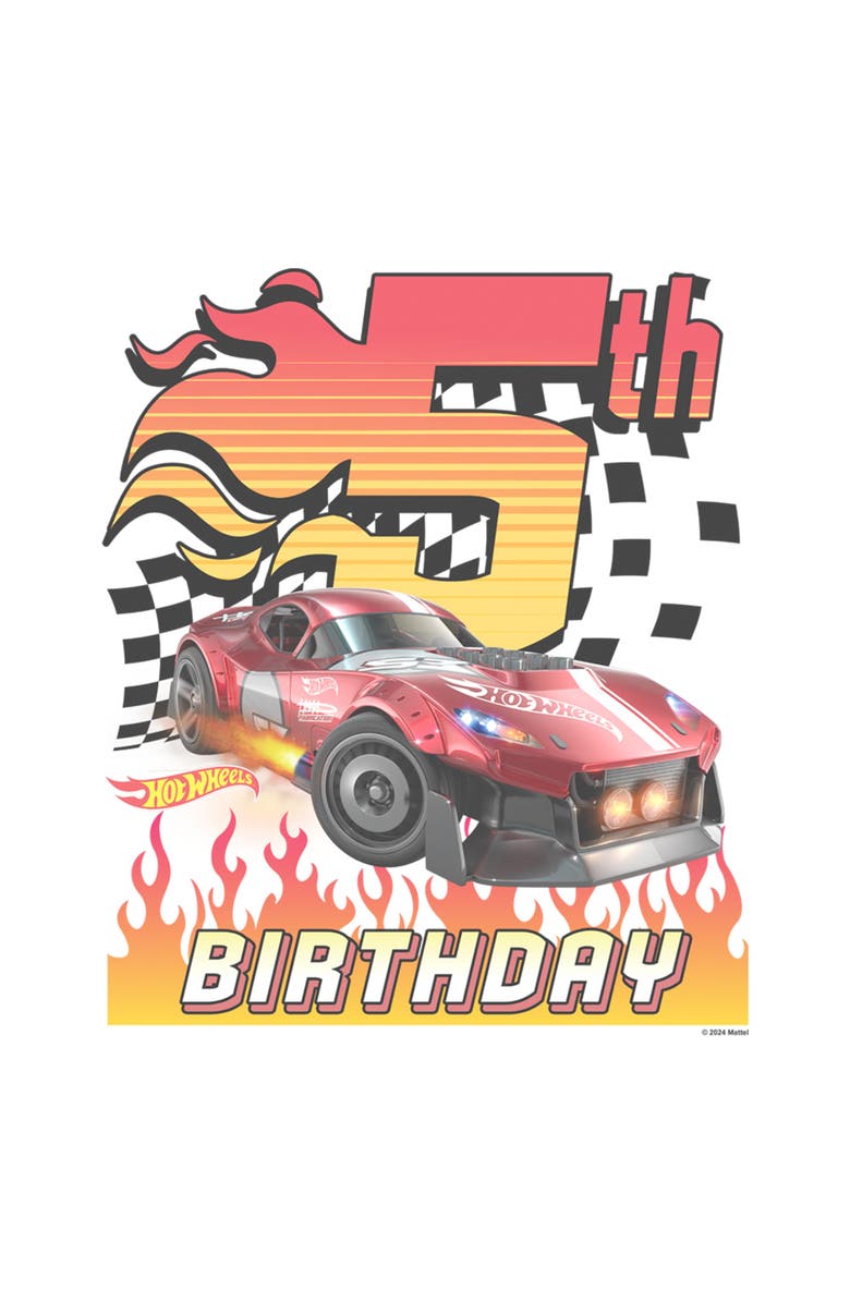 Hot Wheels Men's Hot Wheels GT Scorcher 5th Birthday  Graphic T-Shirt, Alternate, color, White
