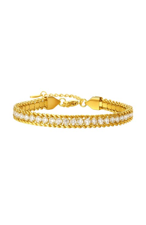 Amelia Sparkle Stack Adjustable CZ Chain Bracelet