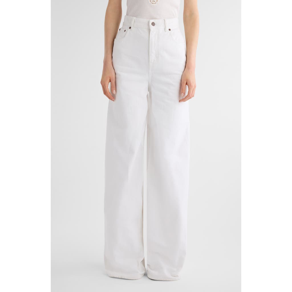 Chloé High Waist Wide Leg Jeans In White