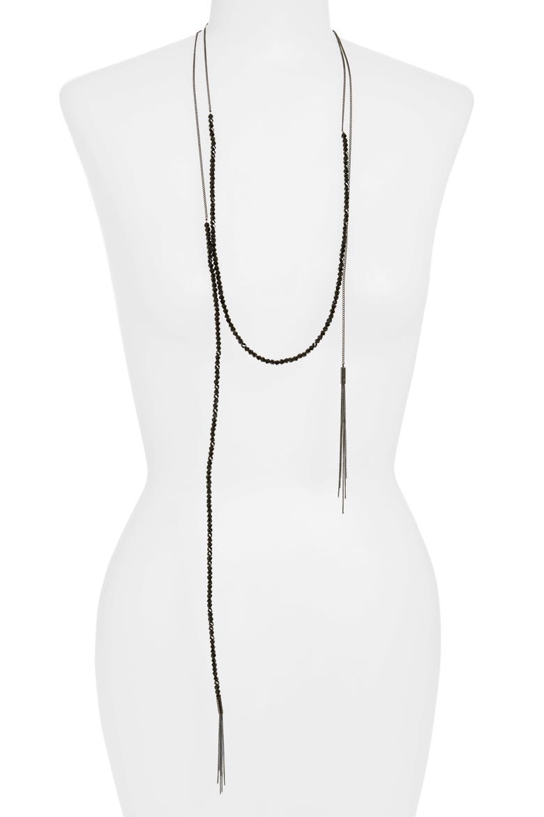 Faceted Bead Multiwrap Necklace, Alternate, color, JET/ HEMATITE