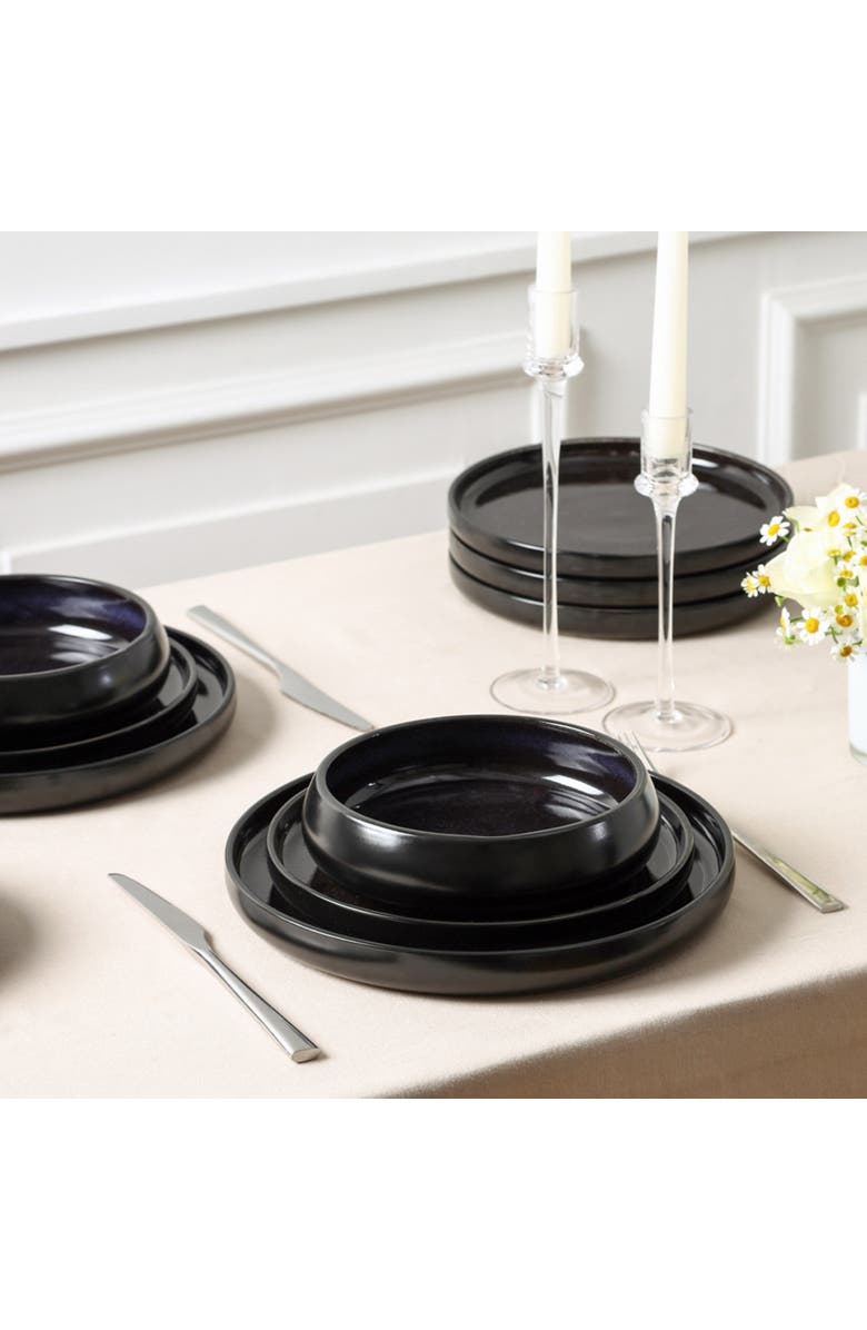 Stone Lain Lagoon Stoneware 24-Piece Dinnerware Set, Alternate, color, Black