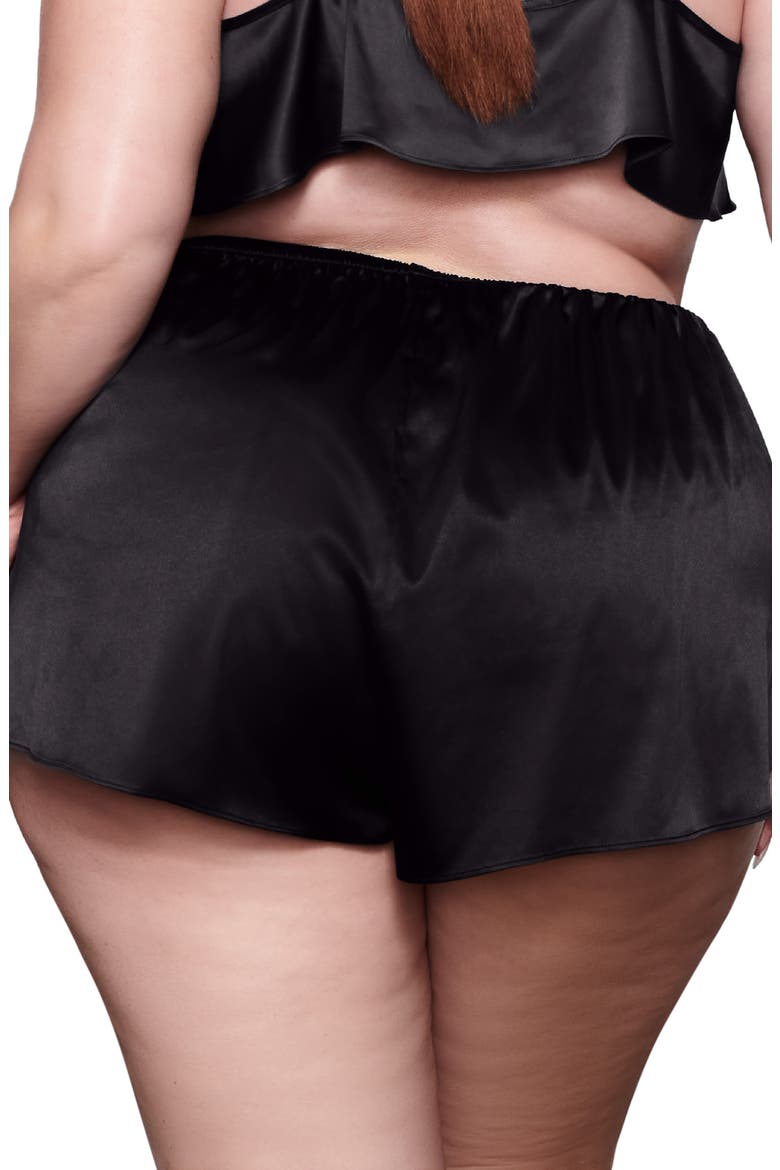 Shine Satin Lounge Shorts, Alternate, color, ONYX