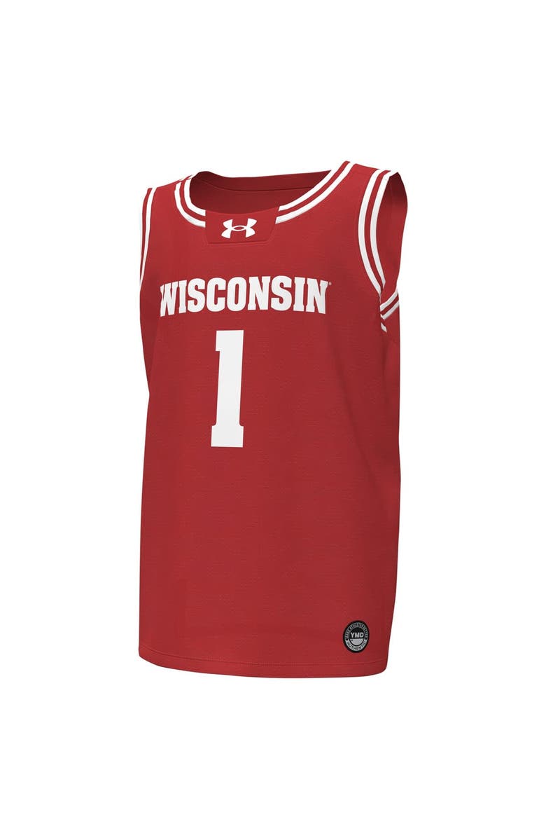Under Armour Youth Under Armour #1 Red Wisconsin Badgers Replica Basketball Jersey, Alternate, color,