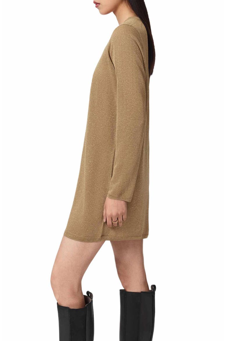 Tilli Metallic Long Sleeve T-Shirt Dress, Alternate, color, GOLD