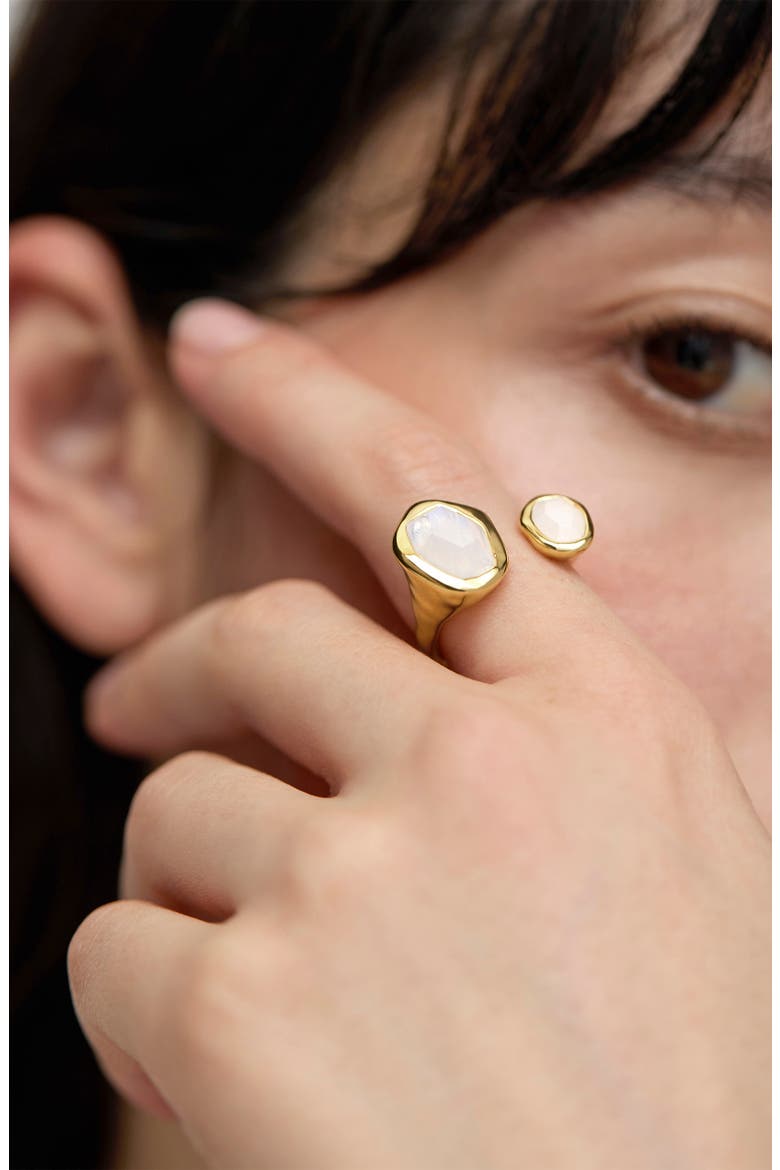 Odyssey Moonstone Open Ring, Alternate, color, 18K GOLD VERMEIL/ MOONSTONE