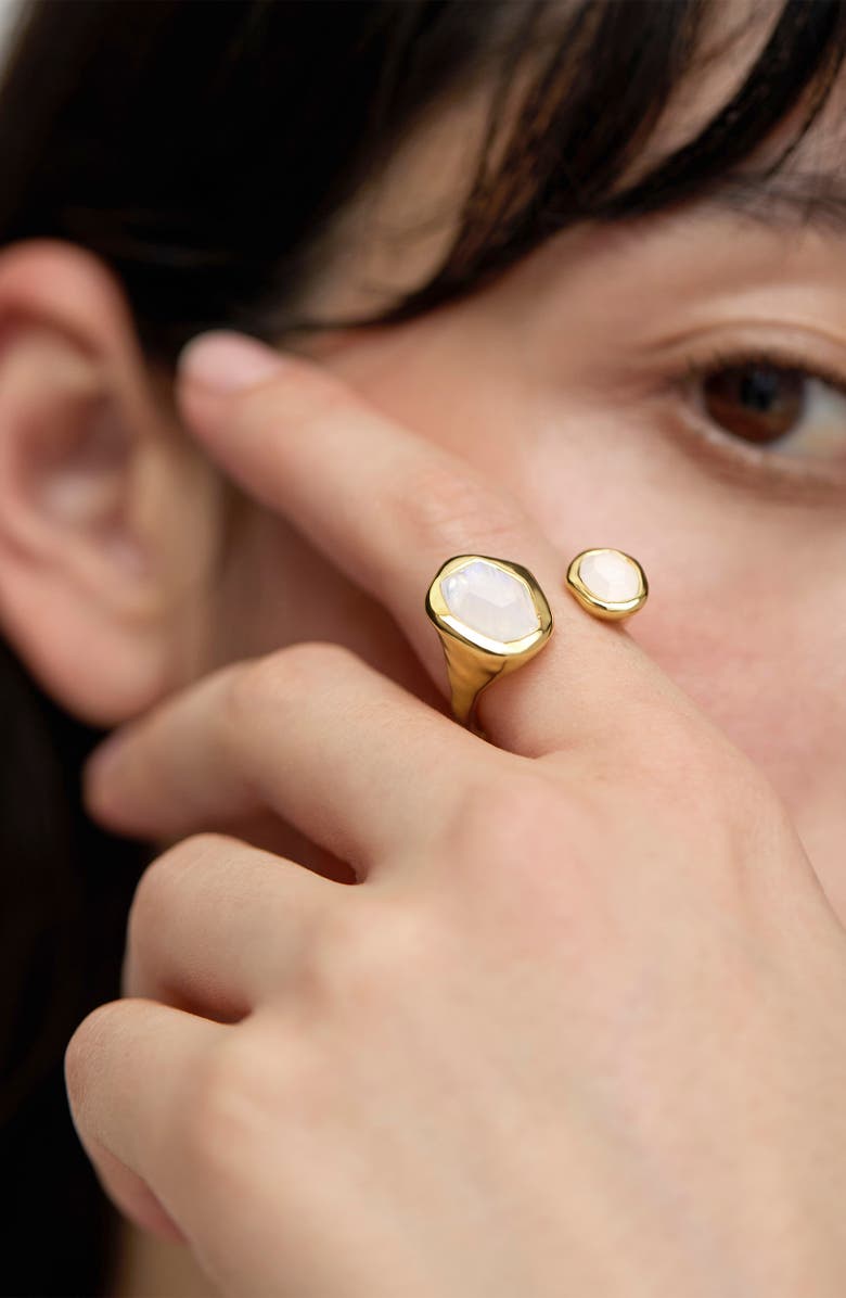 Monica Vinader Odyssey Moonstone Open Ring, Alternate, color, 18K Gold Vermeil/ Moonstone