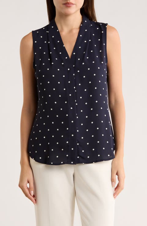 V-Neck Sleeveless Woven Shell Top