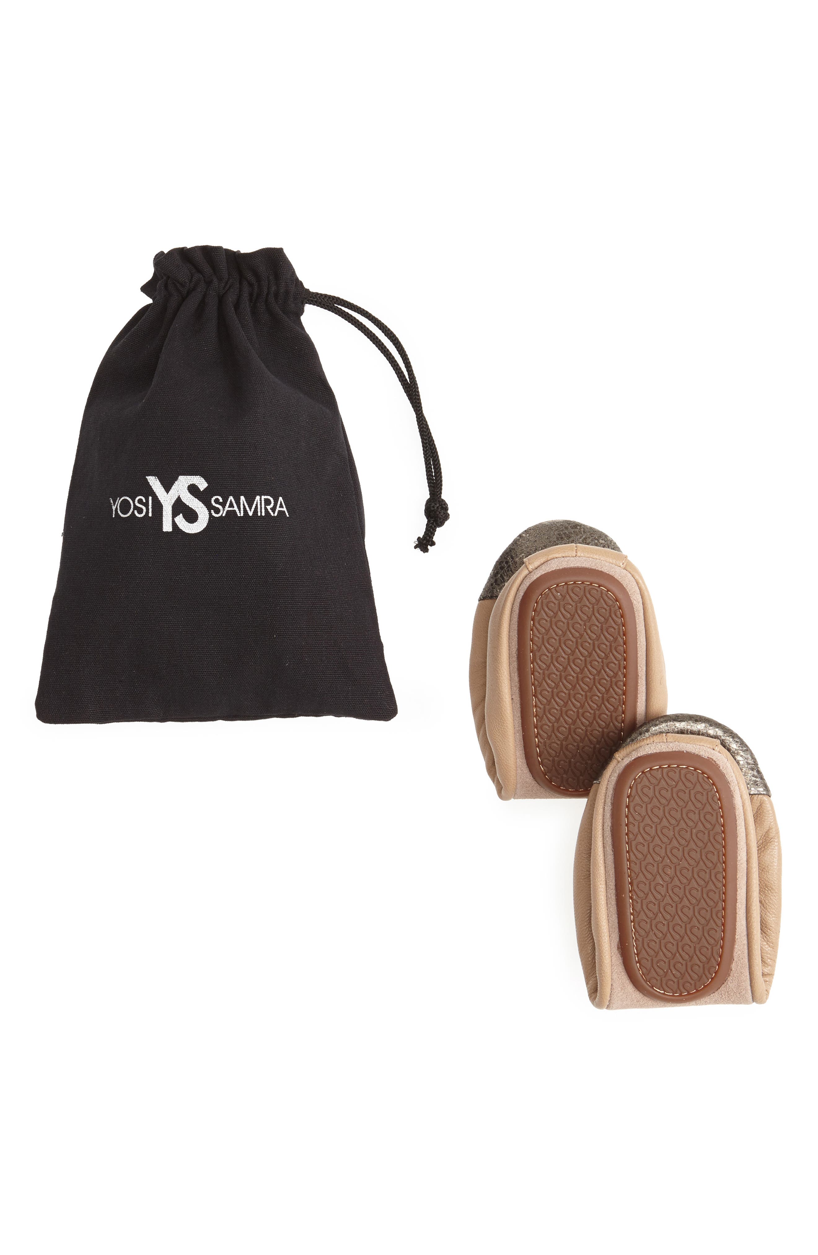 'Samantha' Foldable Ballet Flat, Alternate, color, ROSE/ PEWTER