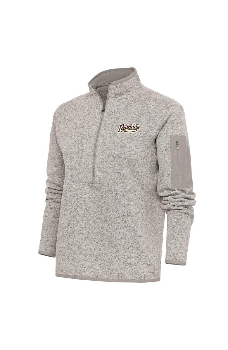 ANTIGUA Women's Antigua  Oatmeal Visalia Rawhide Fortune Half-Zip Pullover Jacket, Main, color, 