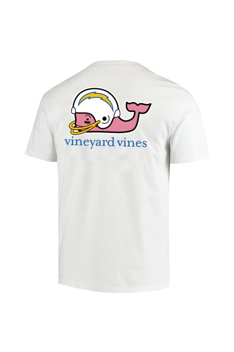 Men's Vineyard Vines White Los Angeles Chargers Team Whale Helmet T-Shirt, Alternate, color, White