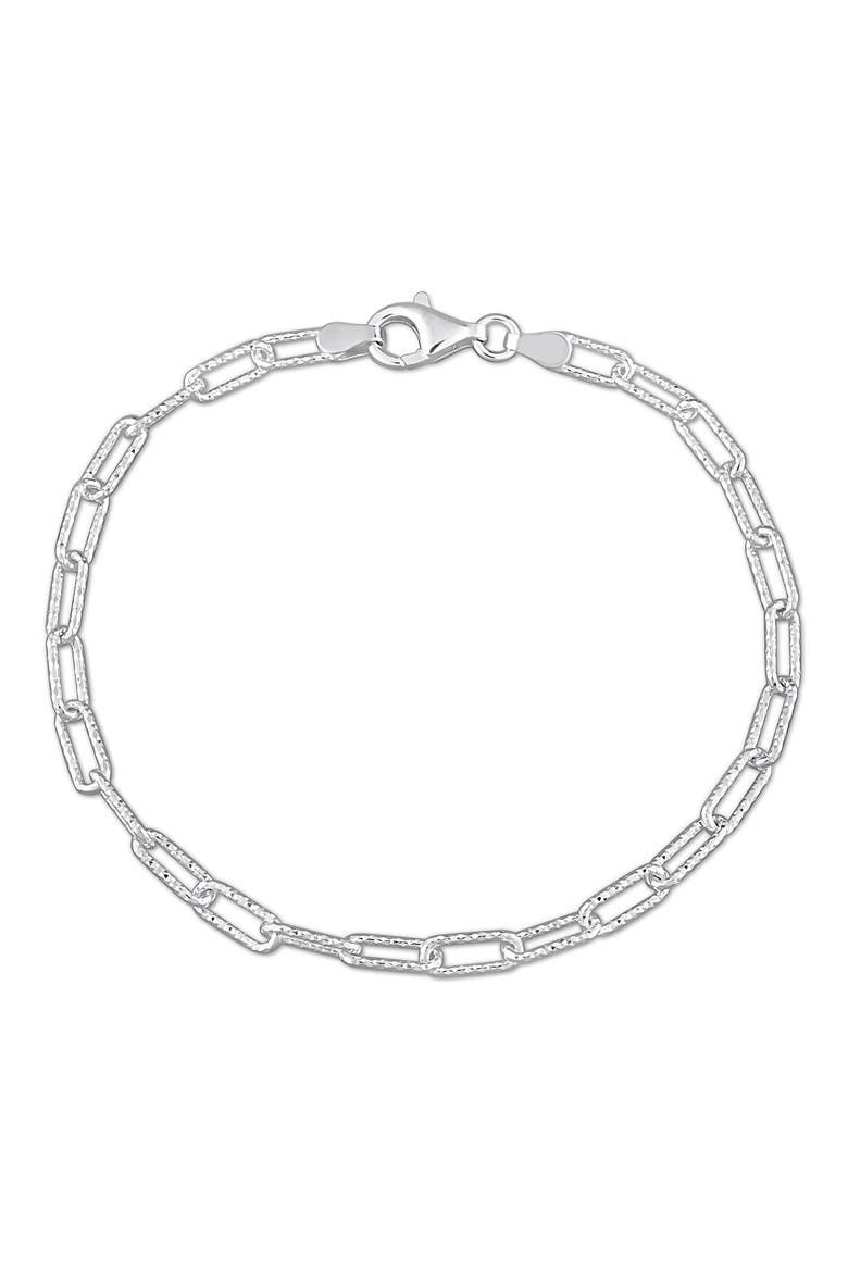 Fancy Paper Clip Chain Bracelet, Main, color, SILVER