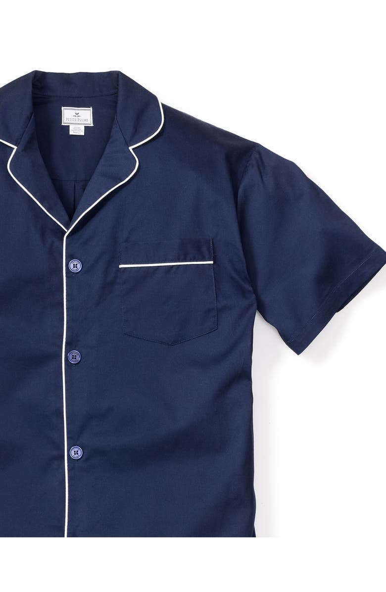 Petite Plume Cotton Short Pajamas, Alternate, color, Navy