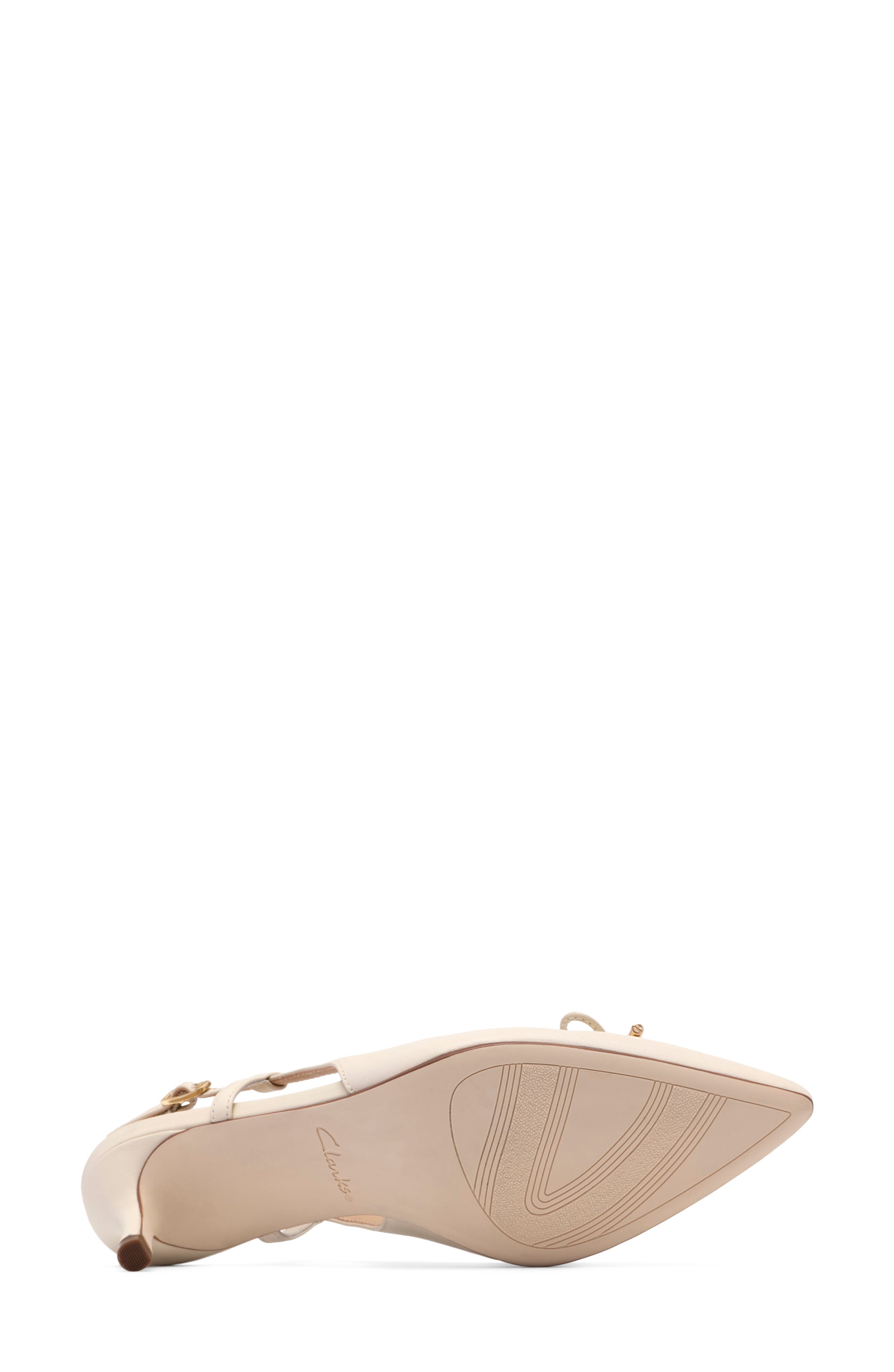 Zarey Bow Pointed Toe Slingback Pump, Alternate, color, CREAM LEATHER