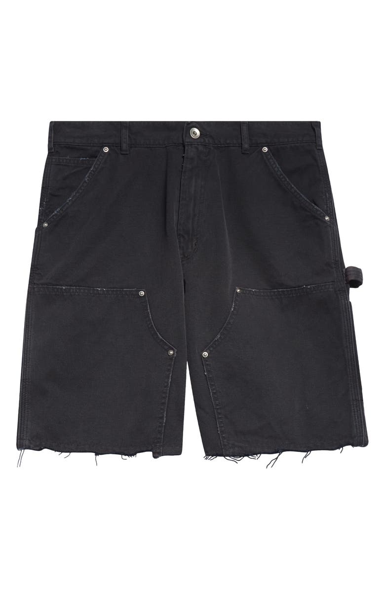 Maison Margiela Studded Denim Cutoff Carpenter Shorts, Alternate, color,