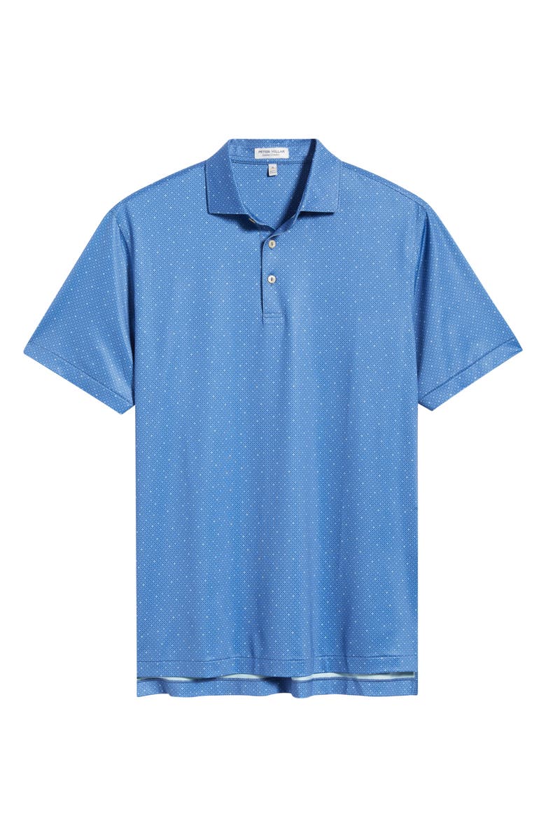 Peter Millar Barrier Microprint Performance Jersey Polo, Alternate, color, Windsor Blue