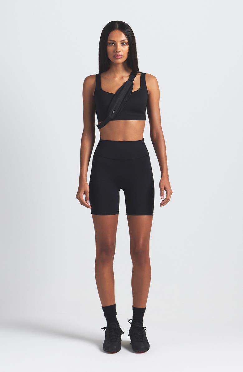 NikeSKIMS Matte Scoop Neck Bra, Alternate, color, Obsidian