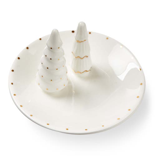 Tag Starlight Ring Trinket Dish Decorative Ceramic Bowl Gold In White