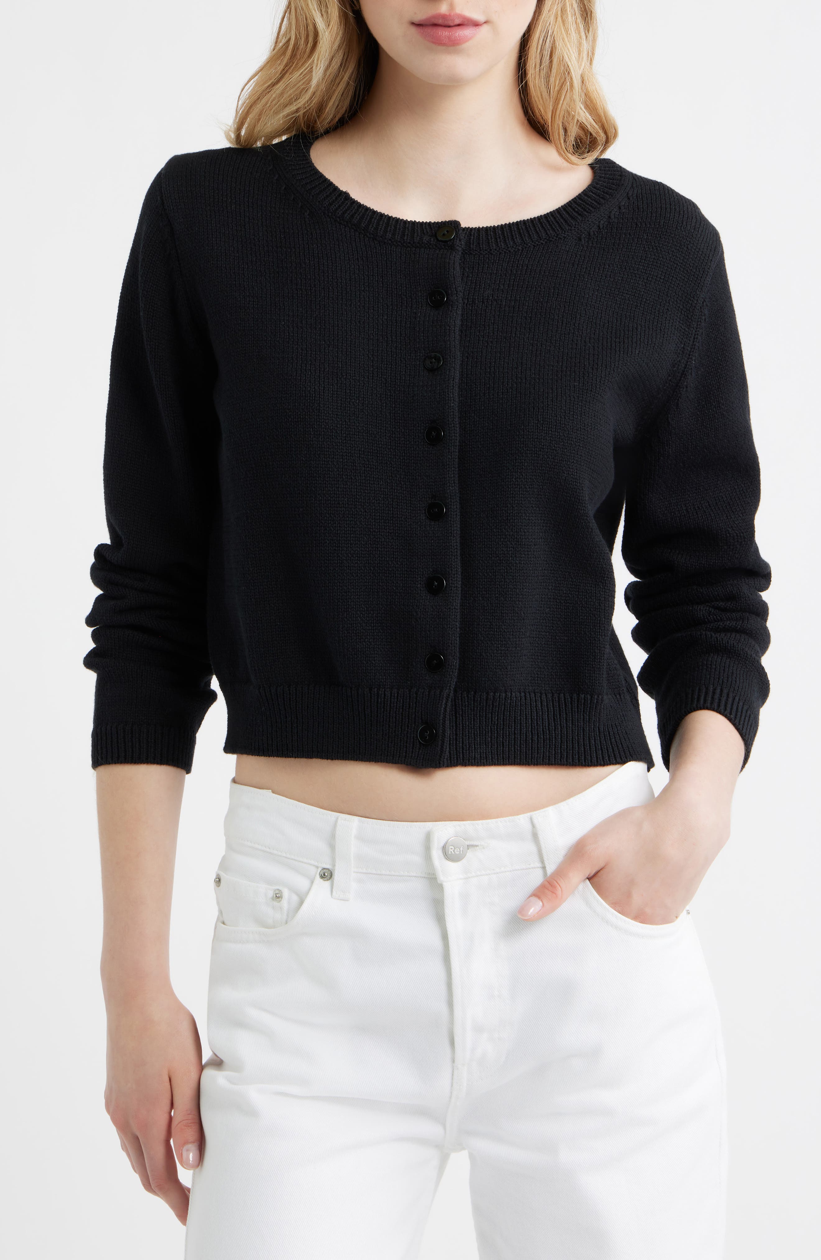 Clara Cotton Crewneck Cardigan