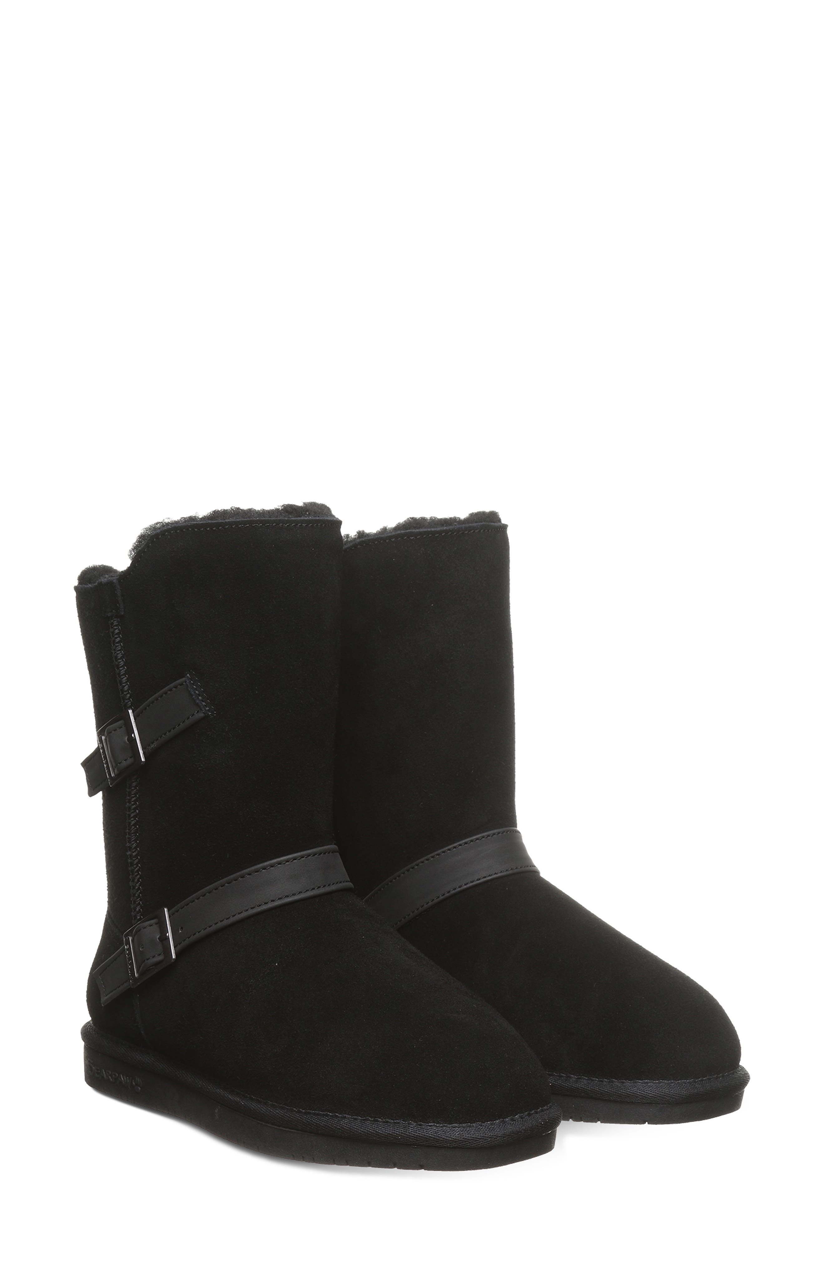 BEARPAW Valerie Faux Shearling Lined Boot, Alternate, color, Black