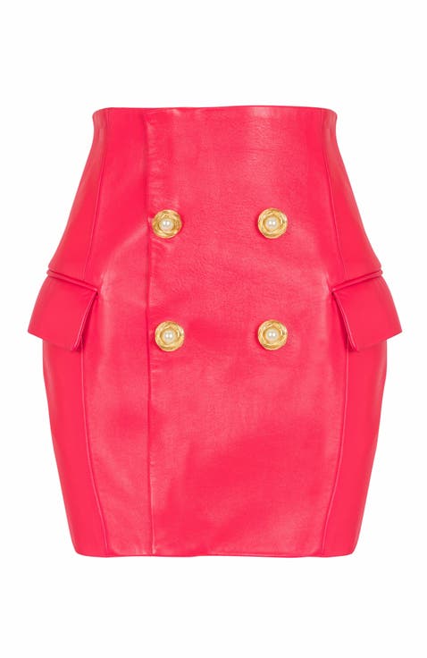 Short Lambskin Skirt