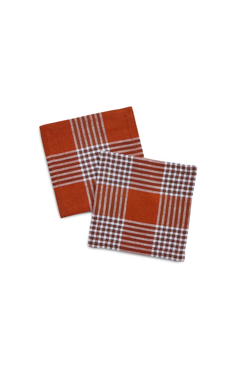 Solino Home Linen Cocktail Napkins - Glen Check, 6" x 6", Alternate, color,